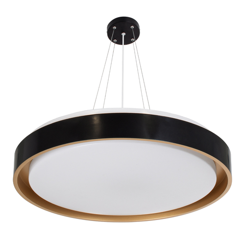 GloboStar® BARCHETTA 61047-S Πλαφονιέρα Οροφής LED CCT 72W 8306lm 120° AC 220-240V - Εναλλαγή Φωτισμού μέσω Τηλεχειριστηρίου All In One Ψυχρό 6000k+Φυσικό 4500k+Θερμό 2700k Dimmable Φ48cm - Μαύρο με Χρυσό - 3 Years Warranty