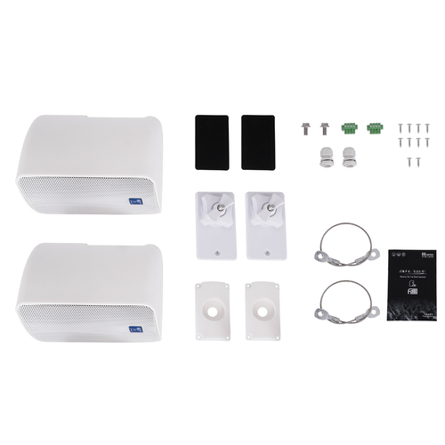 GloboStar® FDB ES104WT 98001 Facilities Speaker - Παθητικό Ηχείο Εγκαταστάσεων Επιτοίχιο με Μετασχηματιστή 100V & 16Ω - 40W RMS (160W Peak) - 1 x 4 Inches LF & 1 x 0.8 Inches HF - Αδιάβροχο IP65 - Λευκό - Μ14.1 x Π17 x Υ23cm - Ζεύγος