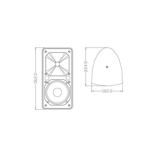 GloboStar® FDB ES106BT 98002 Facilities Speaker - Παθητικό Ηχείο Εγκαταστάσεων Επιτοίχιο με Μετασχηματιστή 100V & 16Ω - 80W RMS (320W Peak) - 1 x 6 Inches LF & 1 x 1 Inches HF - Αδιάβροχο IP65 - Μαύρο - Μ18.2 x Π22.4 x Υ36.2cm - Ζεύγος