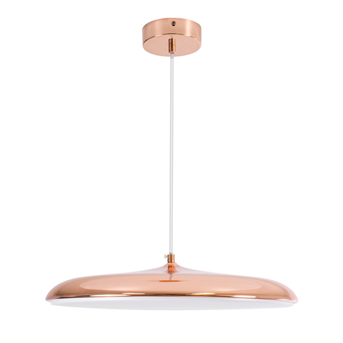 GloboStar® BARON 61256 Κρεμαστή Πλαφονιέρα Οροφής LED CCT 24W 2880lm 120° AC 220-240V - Εναλλαγή Φωτισμού μέσω Διακόπτη On/Off All In One Ψυχρό 6000k+Φυσικό 4500k+Θερμό 2700k Φ40 x Υ10cm - Χάλκινο Πλατίνα - 3 Years Warranty