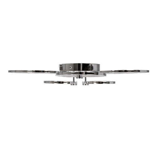 GloboStar® ROYAL-R 61324 Φωτιστικό Οροφής Design LED CCT 135W 16200lm 360° AC 220-240V - Εναλλαγή Φωτισμού μέσω Τηλεχειριστηρίου All In One Ψυχρό 6000k+Φυσικό 4500k+Θερμό 2700k Dimmable Μ80.5 x Π59 x Υ12cm - Νίκελ Χρώμιο - 3 Years Warranty