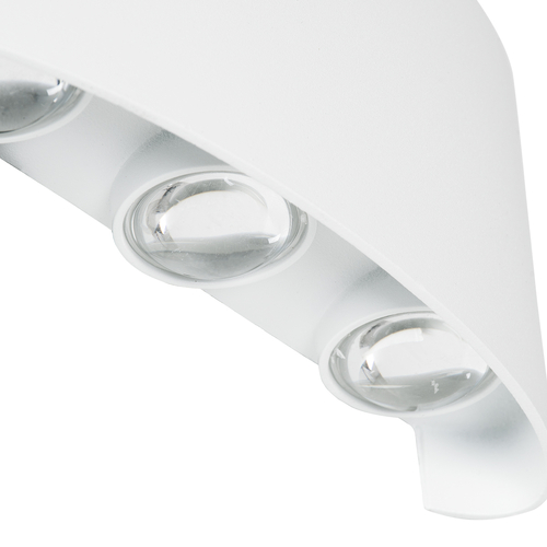 GloboStar® SIXOAD 60584 Φωτιστικό Τοίχου - Απλίκα Αρχιτεκτονικού Φωτισμού Εσωτερικού/Εξωτερικού Χώρου Up & Down LED 18W 2160lm 30° AC 220-240V Αδιάβροχο IP65 Μ17 x Π4 x Υ8cm - Θερμό Λευκό 2700K - Λευκό - Bridgelux Chip - 3 Years Warranty