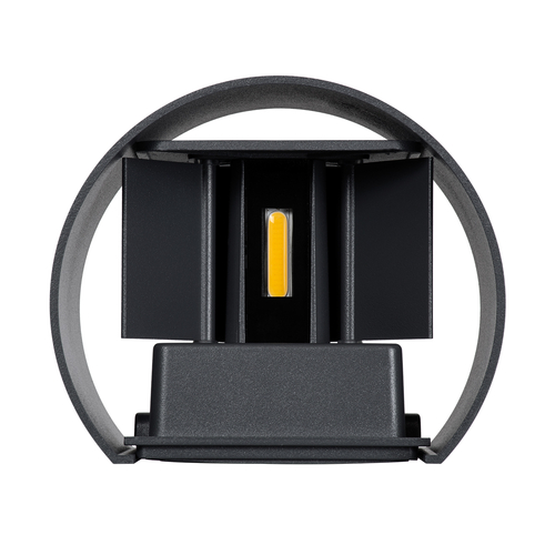 GloboStar® AXIS-R 60636 Φωτιστικό Τοίχου - Απλίκα Αρχιτεκτονικού Φωτισμού Εσωτερικού/Εξωτερικού Χώρου Up & Down LED 10W 1150lm 10 έως 60° AC 220-240V Αδιάβροχο IP65 Μ10 x Π10 x Υ10cm - Θερμό Λευκό 2700K - Γκρι Ανθρακί- Bridgelux Chip - 3 Years Warranty