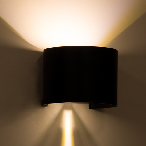 GloboStar® AXIS-R 60637 Φωτιστικό Τοίχου - Απλίκα Αρχιτεκτονικού Φωτισμού Εσωτερικού/Εξωτερικού Χώρου Up & Down LED 10W 1150lm 10 έως 60° AC 220-240V Αδιάβροχο IP65 Μ10 x Π10 x Υ10cm - Θερμό Λευκό 2700K - Μαύρο - Bridgelux Chip - 3 Years Warranty