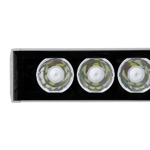 GloboStar® WASHER-JAVIA 90557 Μπάρα Φωτισμού Wall Washer LED 48W 3840lm 5° DC 24V Αδιάβροχο IP67 Μ100 x Π5.2 x Υ3.6cm (Υ8.5 με Βάση) Πολύχρωμο RGBW DMX512 - Γκρι Ανθρακί - 3 Χρόνια Εγγύηση