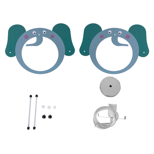 GloboStar® ELEPHANT 61578 Παιδικό Κρεμαστό Φωτιστικό Φιγούρα Μονόφωτο 1 x E27 IP20 Πολύχρωμο Πλαστικό - Μ37.7 x Π15.5 x Υ31.5cm