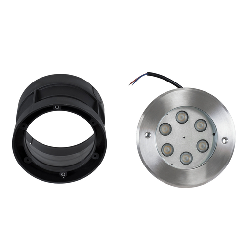 GloboStar® UNDERWATER-YUNI 90418 Υποβρύχιο Χωνευτό Φωτιστικό Σποτ Ειδικό για Σιντριβάνια LED 6W 600lm 30° DC 24V Αδιάβροχο IP68 Φ15 x Υ10cm Ψυχρό Λευκό 6000K - Ανοξείδωτο Ατσάλι - 3 Years Warranty