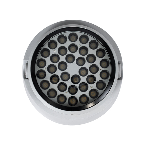 GloboStar® FLOOD-RANA 90492 Κινούμενος Προβολέας - Σποτ Φωτισμού Wall Washer για Φωτισμό Κτιρίων LED 60W 5700lm 5° DC 24V Αδιάβροχο IP67 Φ30 x Υ21cm Φυσικό Λευκό 4500K - Γκρι - 3 Years Warranty