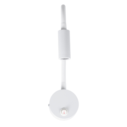 GloboStar® GOOSE 60876 Μοντέρνο Φωτιστικό Τοίχου - Απλίκα Ξενοδοχείου Bed Side LED 3W 300lm 36° AC 220-240V - Reading Light - Μ6.5 x Π15 x Υ24.5cm - Φυσικό Λευκό 4500K - Λευκό - 3 Xρόνια Εγγύηση