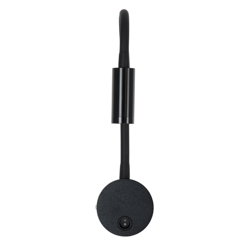 GloboStar® GOOSE 60878 Μοντέρνο Φωτιστικό Τοίχου - Απλίκα Ξενοδοχείου Bed Side LED 3W 300lm 36° AC 220-240V - Reading Light - Μ6.5 x Π15 x Υ24.5cm - Φυσικό Λευκό 4500K - Μαύρο - 3 Xρόνια Εγγύηση