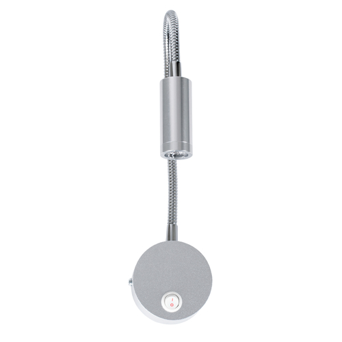 GloboStar® GOOSE 60879 Μοντέρνο Φωτιστικό Τοίχου - Απλίκα Ξενοδοχείου Bed Side LED 3W 300lm 36° AC 220-240V - Reading Light - Μ6.5 x Π15 x Υ24.5cm - Φυσικό Λευκό 4500K - Ασημί Νίκελ - 3 Xρόνια Εγγύηση