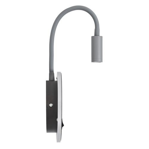 GloboStar® GOOSE 60882 Μοντέρνο Φωτιστικό Τοίχου - Απλίκα Ξενοδοχείου Bed Side LED 6W 600lm 36° & 360° AC 220-240V - Reading Light & 360° Κρυφός Φωτισμός - Φορτιστής USB 3A - Μ15.5 x Π15 x Υ30.5cm - Φυσικό Λευκό 4500K - Γκρι Ανθρακί - 3 Xρόνια Εγγύηση