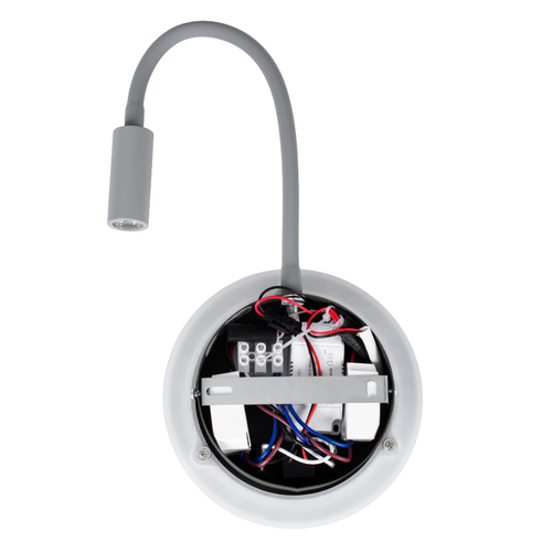 GloboStar® GOOSE 60882 Μοντέρνο Φωτιστικό Τοίχου - Απλίκα Ξενοδοχείου Bed Side LED 6W 600lm 36° & 360° AC 220-240V - Reading Light & 360° Κρυφός Φωτισμός - Φορτιστής USB 3A - Μ15.5 x Π15 x Υ30.5cm - Φυσικό Λευκό 4500K - Γκρι Ανθρακί - 3 Xρόνια Εγγύηση