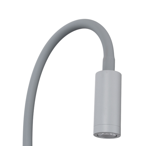 GloboStar® GOOSE 60882 Μοντέρνο Φωτιστικό Τοίχου - Απλίκα Ξενοδοχείου Bed Side LED 6W 600lm 36° & 360° AC 220-240V - Reading Light & 360° Κρυφός Φωτισμός - Φορτιστής USB 3A - Μ15.5 x Π15 x Υ30.5cm - Φυσικό Λευκό 4500K - Γκρι Ανθρακί - 3 Xρόνια Εγγύηση