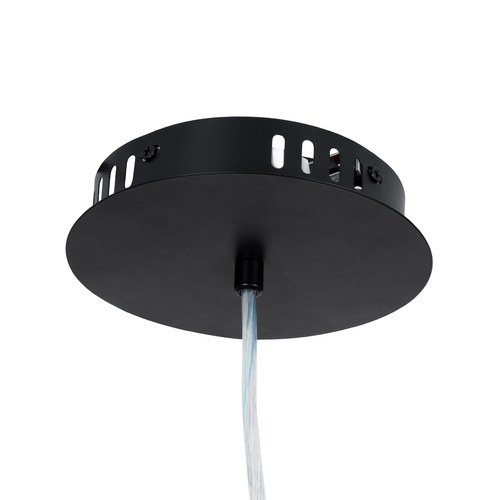 GloboStar® ACRYLICA 60974 Κρεμαστό Φωτιστικό Οροφής Design LED CCT 20W 2240lm 360° AC 220-240V - Εναλλαγή Φωτισμού μέσω Διακόπτη On/Off All In One Ψυχρό 6000k+Φυσικό 4500k+Θερμό 2700k Φ40cm - Μαύρο με Διάφανο Laser Designed Plexiglass - 3 Years Warranty