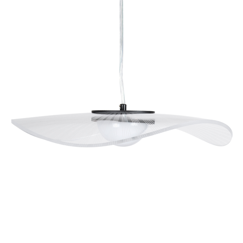 GloboStar® ACRYLICA 60974 Κρεμαστό Φωτιστικό Οροφής Design LED CCT 20W 2240lm 360° AC 220-240V - Εναλλαγή Φωτισμού μέσω Διακόπτη On/Off All In One Ψυχρό 6000k+Φυσικό 4500k+Θερμό 2700k Φ40cm - Μαύρο με Διάφανο Laser Designed Plexiglass - 3 Years Warranty
