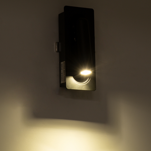 GloboStar® MANHATTAN 61097 Μοντέρνο Χωνευτό Φωτιστικό Τοίχου - Απλίκα Ξενοδοχείου Bed Side LED 3W 405lm 36° AC 220-240V - Reading Light - Μ7 x Π7 x Υ17cm - Φυσικό Λευκό 4500K - Μαύρο