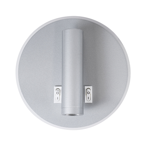 GloboStar® JERSEY 61103 Μοντέρνο Φωτιστικό Τοίχου - Απλίκα Ξενοδοχείου Bed Side LED 10W 1380lm 36° & 360° AC 220-240V - Reading Light & 360° Κρυφός Φωτισμός - Φορτιστής USB 3A - Φ14.5 x Π4cm - Φυσικό Λευκό 4500K - Νίκελ Βούρτσας