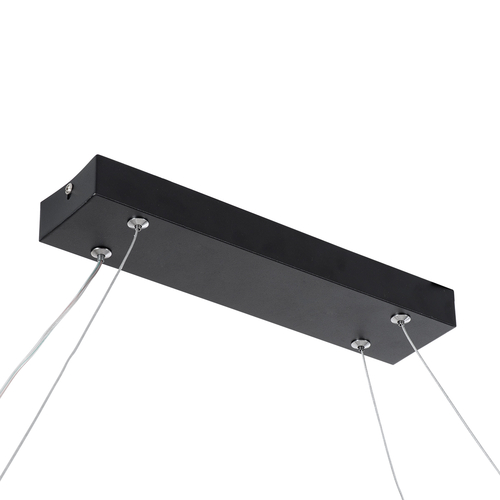 GloboStar® BOLIVAR 61271 Κρεμαστό Φωτιστικό Οροφής Design LED CCT 54W 6210lm 300° AC 220-240V - Εναλλαγή Φωτισμού μέσω Τηλεχειριστηρίου All In One Ψυχρό 6000k+Φυσικό 4500k+Θερμό 2700k Dimmable Μ120 x Π30 x Υ2cm - Μαύρο - 3 Years Warranty