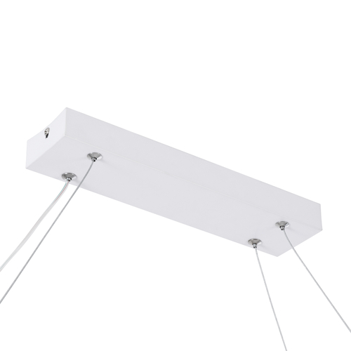 GloboStar® BOLIVAR 61272 Κρεμαστό Φωτιστικό Οροφής Design LED CCT 54W 6210lm 300° AC 220-240V - Εναλλαγή Φωτισμού μέσω Τηλεχειριστηρίου All In One Ψυχρό 6000k+Φυσικό 4500k+Θερμό 2700k Dimmable Μ120 x Π30 x Υ2cm - Λευκό - 3 Years Warranty