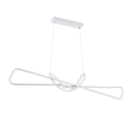 GloboStar® DOLORES 61280 Κρεμαστό Φωτιστικό Οροφής Design LED CCT 105W 11760lm 300° AC 220-240V - Εναλλαγή Φωτισμού μέσω Τηλεχειριστηρίου All In One Ψυχρό 6000k+Φυσικό 4500k+Θερμό 2700k Dimmable Μ110 x Π17 x Υ17.5cm - Λευκό - 3 Years Warranty