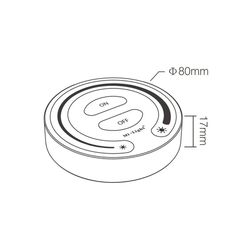 GloboStar® 71403 FUT087-B Mi-Light Ασύρματο Χειριστήριο Αφής RF 2.4Ghz για όλα τα Μονόχρωμα Mi-BOXER Controller DC 3V 2 x AAA - IP20 Μαύρο Φ8 x Υ1.8cm - 5 Years Warranty