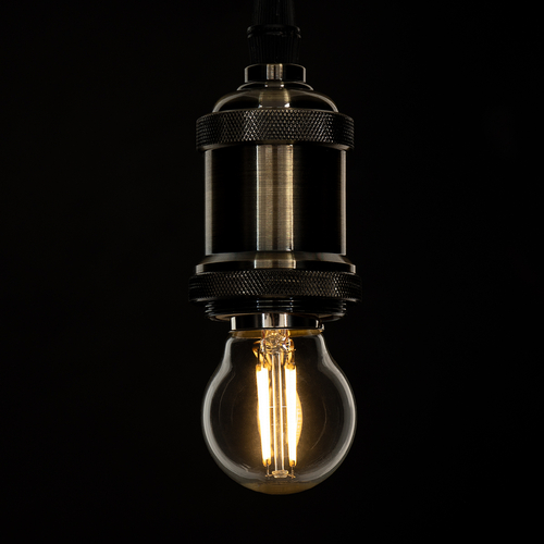 GloboStar® 99005 Λάμπα LED Long Filament E27 G45 Γλομπάκι 5W 500lm 360° AC 220-240V IP20 Φ4.5 x Υ7.5cm Θερμό Λευκό 2700K με Διάφανο Γυαλί - Dimmable - 3 Years Warranty
