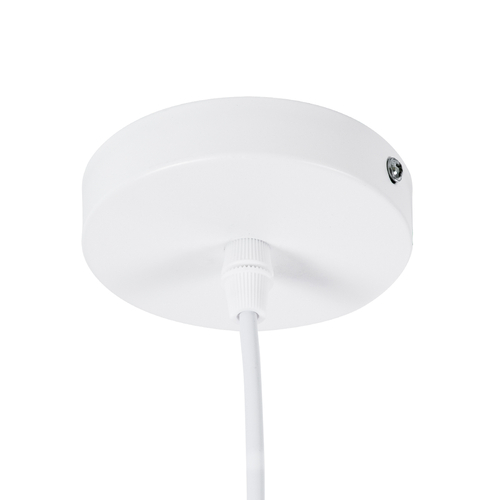 GloboStar® SHANGHAI 01026-A Μοντέρνο Κρεμαστό Φωτιστικό Καμπάνα Μονόφωτο 1 x E27 IP20 Λευκό & Χρυσό Μέταλλο - Μ25 x Π25 x Υ30cm