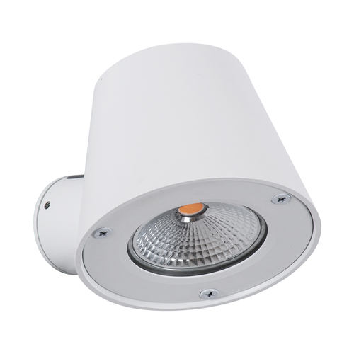 GloboStar® GARDENIA 60797 Φωτιστικό Τοίχου - Απλίκα Αρχιτεκτονικού Φωτισμού Εσωτερικού/Εξωτερικού Χώρου Up or Down LED 7W 700lm 60° AC220-240V Αδιάβροχο IP65 - Σώμα Αλουμινίου & Tempered Glass - Μ9.5 x Π13 x Υ7.7cm - Θερμό Λευκό 2700K - Λευκό - Bridgelux Chip - 5 Years Warranty