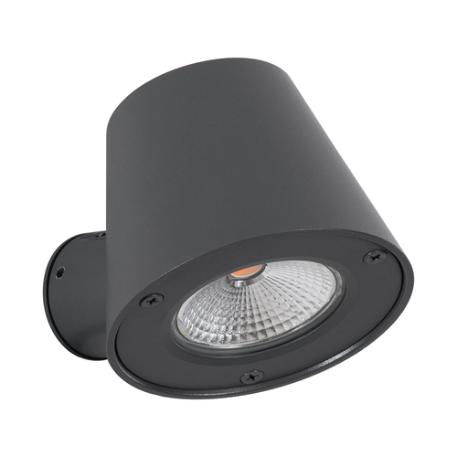 GloboStar® GARDENIA 60798 Φωτιστικό Τοίχου - Απλίκα Αρχιτεκτονικού Φωτισμού Εσωτερικού/Εξωτερικού Χώρου Up or Down LED 7W 700lm 60° AC220-240V Αδιάβροχο IP65 - Σώμα Αλουμινίου & Tempered Glass - Μ9.5 x Π13 x Υ7.7cm - Θερμό Λευκό 2700K - Γκρι Ανθρακί - Bridgelux Chip - 5 Years Warranty