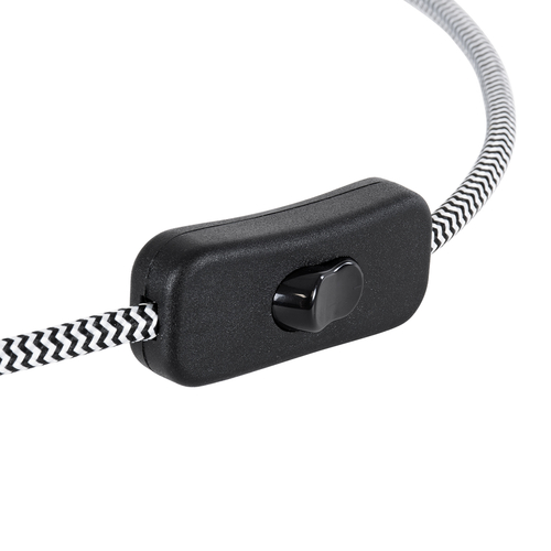 GloboStar® 77668 Μοντέρνο Κρεμαστό Φωτιστικό Ανάρτηση Μονόφωτο 1 x E27 IP2 Μαύρο & Άσπρο Ύφασμα με Μαύρο Πλαστικό - Μ5.8 x Π5.8 x Υ140cm GloboStar® 77668 Μοντέρνο Κρεμαστό Φωτιστικό Ανάρτηση Μονόφωτο 1 x E27 IP2 Μαύρο & Άσπρο Ύφασμα με Μαύρο Πλαστικό - Μ5.8 x Π5.8 x Υ140cm