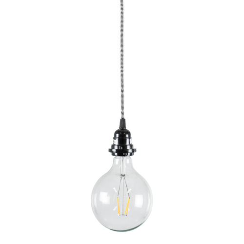 GloboStar® 77668 Μοντέρνο Κρεμαστό Φωτιστικό Ανάρτηση Μονόφωτο 1 x E27 IP2 Μαύρο & Άσπρο Ύφασμα με Μαύρο Πλαστικό - Μ5.8 x Π5.8 x Υ140cm GloboStar® 77668 Μοντέρνο Κρεμαστό Φωτιστικό Ανάρτηση Μονόφωτο 1 x E27 IP2 Μαύρο & Άσπρο Ύφασμα με Μαύρο Πλαστικό - Μ5.8 x Π5.8 x Υ140cm