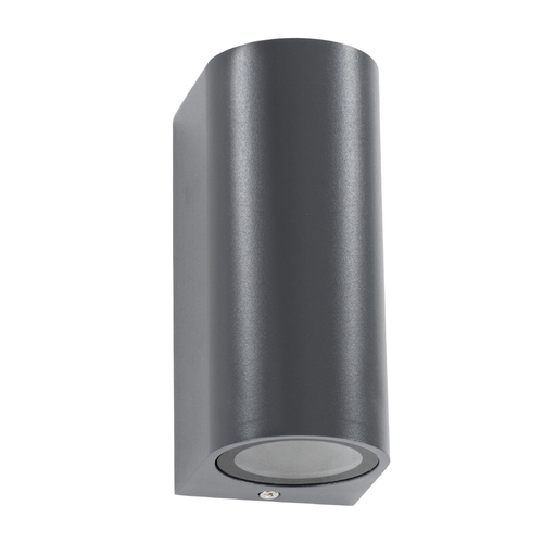 GloboStar® MURANO 60609 Φωτιστικό Τοίχου - Απλίκα Αρχιτεκτονικού Φωτισμού Εξωτερικού Χώρου Up & Down Αλουμινίου με Ντουί 2 x GU10 AC 220-240V Αδιάβροχο IP65 L15 x W8 x H6.8cm - Γκρι Ανθρακί - 5 Years Warranty