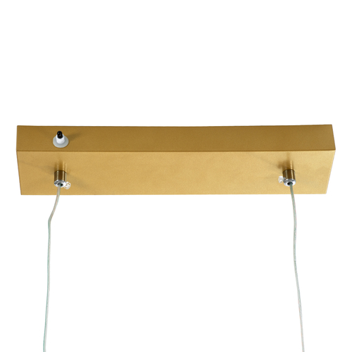 GloboStar® LINARIA DUO 60926 Κρεμαστό Φωτιστικό Οροφής Design LED CCT 72W 8300lm 200° AC 220-240V - Εναλλαγή Φωτισμού μέσω Τηλεχειριστηρίου All In One Ψυχρό 6000k+Φυσικό 4500k+Θερμό 2700k Dimmable Μ220 x Π4 x Υ25cm - Χρυσό Πλατίνα - 3 Years Warranty