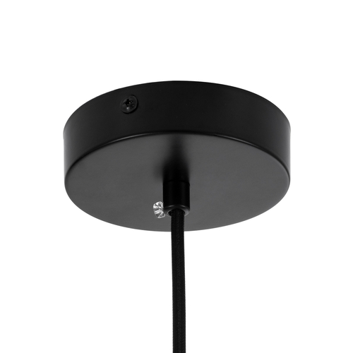 GloboStar® ESTETICO 61496 Μοντέρνο Κρεμαστό Φωτιστικό Μπάλα Μονόφωτο 1 x E27 IP20 Λευκό Γυαλί με Μαύρο Μέταλλο - Μ30 x Π30 x Υ48cm