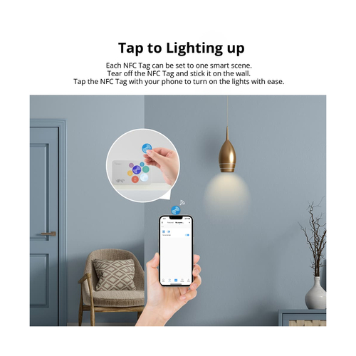 GloboStar® 80100 SONOFF 2 x PAIR NFC Tag Tap to Trigger Tap to Start Your Smart Life Carry-on or Sticker One Scene/NFC