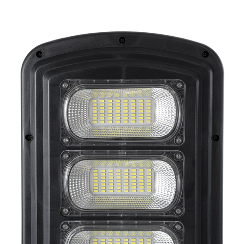 GloboStar® STREETA 85346 Professional LED Solar Street Light Αυτόνομο Ηλιακό Φωτιστικό Δρόμου 180W 1800lm 288 x LED SMD 5730 με Ενσωματωμένο Φωτοβολταϊκό Panel 6V 20W & Επαναφορτιζόμενη Μπαταρία Li-ion 3.2V 30000mAh με Αισθητήρα Ημέρας-Νύχτας & PIR Αισθητήρα Κίνησης - Αδιάβροχο IP65 - Ψυχρό Λευκό 6000K - Μ25 x Π7 x Υ83cm - 2 Years Warranty