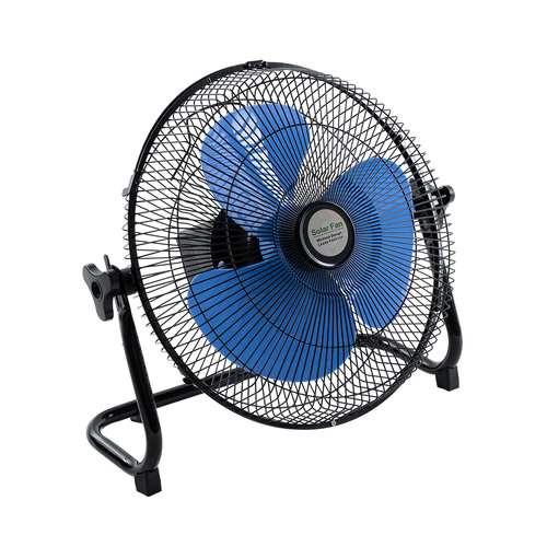 GloboStar® SOLARO-FAN 85351 Solar Fan Αυτόνομος Ηλιακός Επιδαπέδιος Ανεμιστήρας 25W 2 Λειτουργιών Ρεύματος με AC 220-240V ή με Φωτοβολταϊκό Panel 9V 12W & Επαναφορτιζόμενη Μπαταρία Li-ion 7.4V 4400mAh - 12 Ταχύτητες - Ενσωματωμένο USB 2.0 Charger Συσκευών - IP20 - Μ42 x Π20 x Υ35cm - Μαύρο & Μπλε - 2 Years Warranty