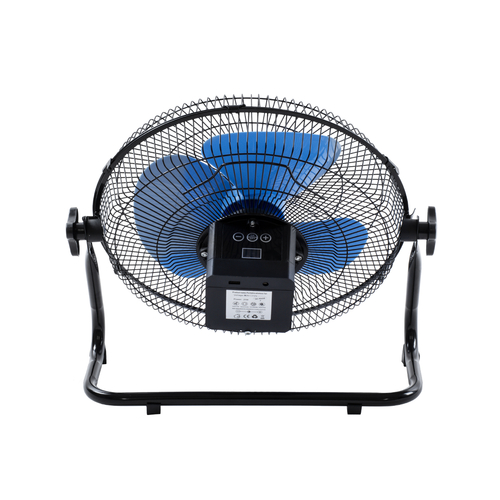 GloboStar® SOLARO-FAN 85351 Solar Fan Αυτόνομος Ηλιακός Επιδαπέδιος Ανεμιστήρας 25W 2 Λειτουργιών Ρεύματος με AC 220-240V ή με Φωτοβολταϊκό Panel 9V 12W & Επαναφορτιζόμενη Μπαταρία Li-ion 7.4V 4400mAh - 12 Ταχύτητες - Ενσωματωμένο USB 2.0 Charger Συσκευών - IP20 - Μ42 x Π20 x Υ35cm - Μαύρο & Μπλε - 2 Years Warranty