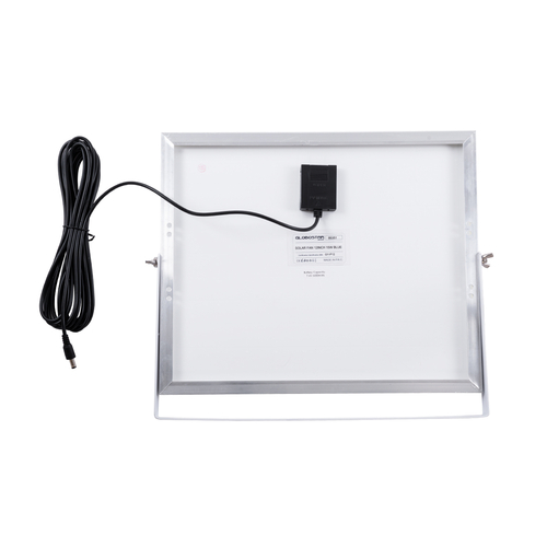 GloboStar® SOLARO-FAN 85352 Solar Fan Αυτόνομος Ηλιακός Επιδαπέδιος Ανεμιστήρας 25W 2 Λειτουργιών Ρεύματος με AC 220-240V ή με Φωτοβολταϊκό Panel 9V 12W & Επαναφορτιζόμενη Μπαταρία Li-ion 7.4V 4400mAh - 12 Ταχύτητες - Ενσωματωμένο USB 2.0 Charger Συσκευών - IP20 - Μ42 x Π20 x Υ35cm - Μαύρο & Ασημί - 2 Years Warranty
