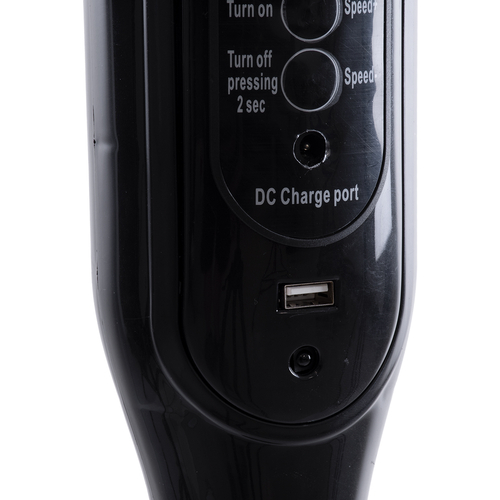 GloboStar® SOLARE-FAN 85358 Solar Fan Αυτόνομος Ηλιακός Επιδαπέδιος Ανεμιστήρας 25W 2 Λειτουργιών Ρεύματος με AC 220-240V ή με Φωτοβολταϊκό Panel 9V 15W & Επαναφορτιζόμενη Μπαταρία Li-ion 7.4V 6000mAh - 12 Ταχύτητες - Ασύρματο Χειριστήριο - Ενσωματωμένο USB 2.0 Charger Συσκευών - IP20 - Μ44 x Π37.5 x Υ132cm - Μαύρο - 2 Years Warranty