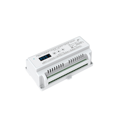 GloboStar® 71450 D24 SKYDANCE DC DMX & RDM Dimmer Din Rail Ράγας High Speed Controller / Decoder 24 Καναλιών DC 12-24V 24 x 3A 72W - Max 72.5A 1740W - IP20 Μ16 x Π9 x Υ6cm - 5 Years Warranty