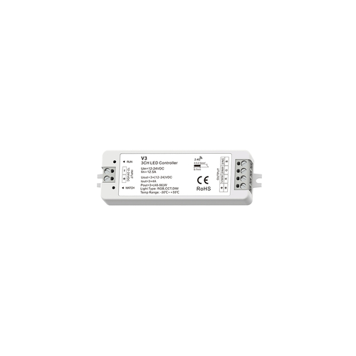 GloboStar® 71546 V3 SKYDANCE DC RF 2.4Ghz Dimmer High Speed Controller 3 Καναλιών DC 12-24V 3 x 5A 96W - Max 12A 288W - IP20 Μ10 x Π3.5 x Υ2cm - 5 Years Warranty