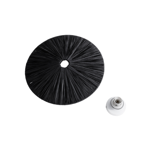 GloboStar® COLOMBO 02279 Boho Επιτοίχιο Φωτιστικό Απλίκα Μονόφωτο 1 x E27 IP20 Μαύρη Ράφια - Μ40 x Π40 x Υ9cm
