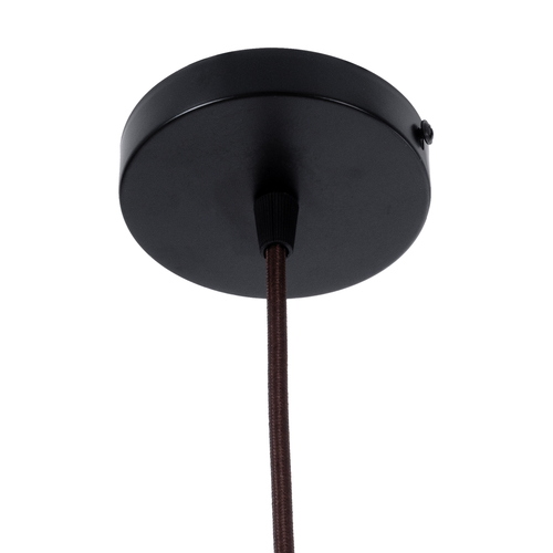GloboStar® PALERMO 02310 Boho Κρεμαστό Φωτιστικό Πλέγμα Μονόφωτο 1 x E27 IP20 Καφέ Ξύλο - Μ60 x Π60 x Υ18cm