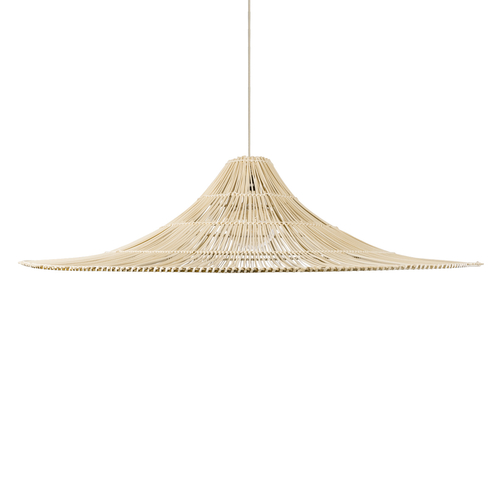 GloboStar® PALERMO 02311 Boho Κρεμαστό Φωτιστικό Πλέγμα Μονόφωτο 1 x E27 IP20 Μπεζ Ξύλο - Μ160 x Π160 x Υ45cm