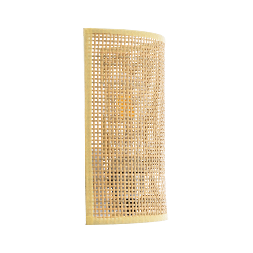 GloboStar® SAOTOME 02321 Boho Επιτοίχιο Φωτιστικό Απλίκα Μονόφωτο 1 x E27 IP20 Μπεζ Ξύλο - Μ20 x Π10 x Υ25cm