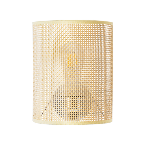 GloboStar® SAOTOME 02321 Boho Επιτοίχιο Φωτιστικό Απλίκα Μονόφωτο 1 x E27 IP20 Μπεζ Ξύλο - Μ20 x Π10 x Υ25cm