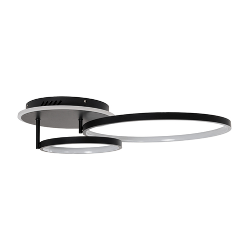 GloboStar® NEMESIS 61105 Φωτιστικό Οροφής Δαχτυλίδι-Κύκλος LED CCT 67W 7573lm 360° AC 220-240V - Εναλλαγή Φωτισμού μέσω Τηλεχειριστηρίου All In One Ψυχρό 6000k+Φυσικό 4500k+Θερμό 2700k Dimmable Φ25+45cm+BackLight - Μαύρο - 3 Years Warranty