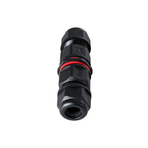 GloboStar® FAST-CONNECT 69920 Διπλός Ι Αδιάβροχος IP68 Σύνδεσμος Ταχείας Σύνδεσης & Διακλάδωσης Καλωδίων - 1 x Είσοδος & 1 x Έξοδος - Εσωτερική Τριπλή Κλέμα με Συμβατή Διατομή Καλωδίων 3 x 0.5mm² έως 3 x 1.5mm² - 450V 16A Max - Φ2.5 x Υ9cm - Μαύρο - 5 Years Warranty